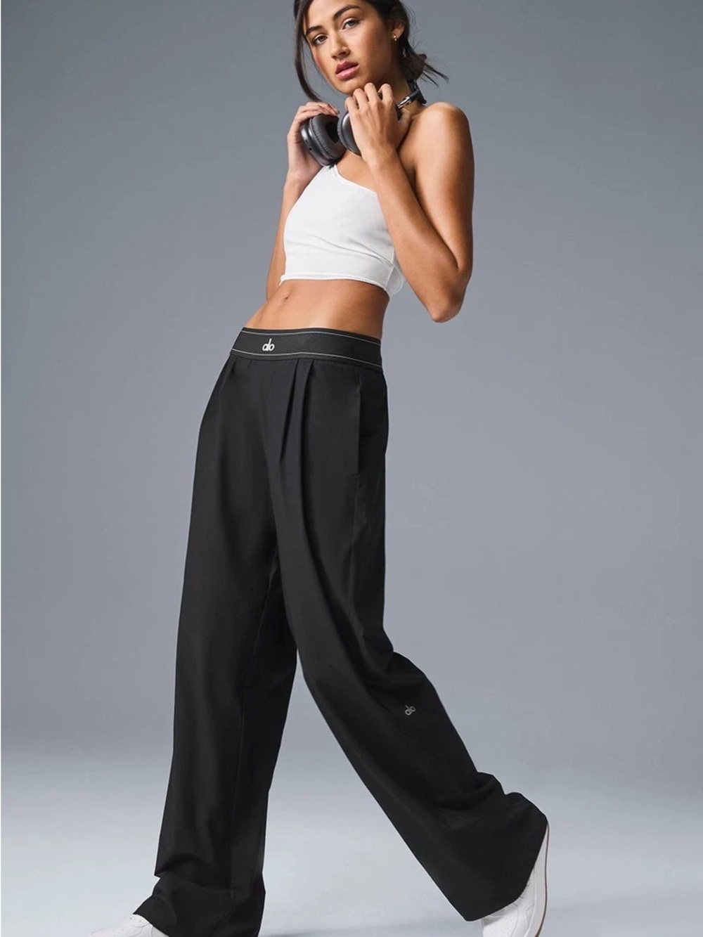 ALO Yoga Black Wide-Leg Athletic Pants